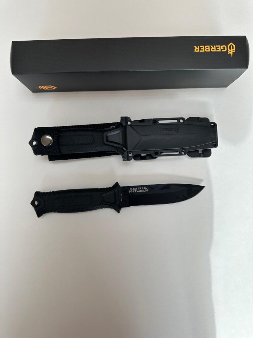 Gerber Tactical Fixed Blade Knife with Sheath – Black Outdoor Utility Knife